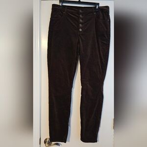 Brown Cabi Corduroy Button-Fly Pants